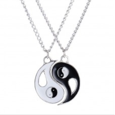 Wish Amazon EBay Best Friends Splice Necklace Tai Chi Bagua Yin Yang Pendant Couple Necklace