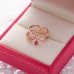 Popular Japanese And Korean Sparkling Diamond Crystal Zircon Flower Ring With Sweet And Versatile Love Flower Open Ring Handpiece