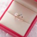 Popular Japanese And Korean Sparkling Diamond Crystal Zircon Flower Ring With Sweet And Versatile Love Flower Open Ring Handpiece