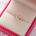 Popular Japanese And Korean Sparkling Diamond Crystal Zircon Flower Ring With Sweet And Versatile Love Flower Open Ring Handpiece