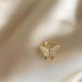 S925 Silver Needle Ear Needle Full Diamond Small Butterfly Earrings Female No Ear Hole Ear Clip Fairy Personality Earbone Clip