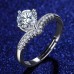 Cross Border Tiktok Kwai Online Red Broadcast Eight Heart Eight Arrow Zircon Imitation Moissanite Ring Wholesale For Women And Men Six Claw Wedding Ring