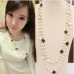 Sweater Chain Long Korean Japanese Korean Autumn And Winter Versatile Korean Version Rose Gold Plated Four Leaf Grass Double Layer Pearl Necklace For Women