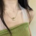 Spicy Girl Temperament Pendant Jewelry Wholesale Small Market INS Style Clavicle Chain Bow Knot Flower Light Luxury Colorful Necklace Female