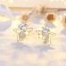 New Product 925 Silver Needle Pentagonal Star Earrings, Female European And American Niche Temperament, Ins Style Inlaid Zirconium Star Moon Earrings, Wholesale In Stock