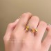 Imitation Natural Stone Opening Ring For Women With Retro Temperament, Niche Design, Index Finger Ring, Internet Celebrity, Fashionable And Personalized Friend Ring