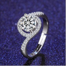 Cross Border Tiktok Kwai Online Red Broadcast Eight Heart Eight Arrow Zircon Imitation Moissanite Ring Wholesale For Women And Men Six Claw Wedding Ring