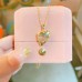 (Thick Gold High Color Preservation Necklace) Box Chain Mermaid Concubine Pearl Shell Necklace Light Luxury Fashion High Grade Feeling Necklace