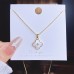 (Thick Gold High Color Preservation Necklace) Box Chain Mermaid Concubine Pearl Shell Necklace Light Luxury Fashion High Grade Feeling Necklace