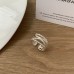 S925 Sterling Silver Ring Female Minority Design High Grade Simple Style Versatile Fold Texture Living Ring Jewelry Wholesale