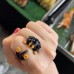 Imitation Natural Stone Opening Ring For Women With Retro Temperament, Niche Design, Index Finger Ring, Internet Celebrity, Fashionable And Personalized Friend Ring