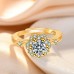 Xiaohongshu Same Style Ring For Women 1 Carat Imitation Mosang Diamond Ring Rich And Noble Flower Stamen Open Ring For Women Fashion Jewelry