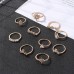 European And American Opal Gold Ring Women's Diamond Set Ring Star Crown Combination Ring 10 Piece Set Combination