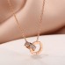 New Korean Fashion Style Roman Necklace Women's Rose Gold Plated Lock Bone Chain Short Chain Jewelry Gift