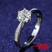 Cross Border Tiktok Kwai Online Red Broadcast Eight Heart Eight Arrow Zircon Imitation Moissanite Ring Wholesale For Women And Men Six Claw Wedding Ring