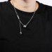 New European And American Women's Hip Hop Double Layer Layered Titanium Steel Geometric Necklace Design Sense Jewelry Trend INS Necklace For Women