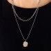 New European And American Women's Hip Hop Double Layer Layered Titanium Steel Geometric Necklace Design Sense Jewelry Trend INS Necklace For Women