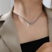 New European And American Women's Hip Hop Double Layer Layered Titanium Steel Geometric Necklace Design Sense Jewelry Trend INS Necklace For Women