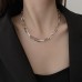 New European And American Women's Hip Hop Double Layer Layered Titanium Steel Geometric Necklace Design Sense Jewelry Trend INS Necklace For Women