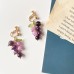 Korean Grape Earrings Vintage Fresh Earrings Earrings Earstuds Female Earclips Sweet Temperament Purple Crystal Female Simple Fruit