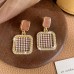 Autumn And Winter Vintage Maillard Dropped Glaze Love Earrings For Women 2023 Popular Style Versatile Earrings With Mesh Red And White Earrings