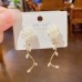 S925 Silver Needle Korean Version New Flower Pearl Earrings Female Tiktok Simple Temperament Design Earrings Earrings