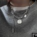 New European And American Women's Hip Hop Double Layer Layered Titanium Steel Geometric Necklace Design Sense Jewelry Trend INS Necklace For Women