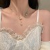 Spicy Girl Temperament Pendant Jewelry Wholesale Small Market INS Style Clavicle Chain Bow Knot Flower Light Luxury Colorful Necklace Female