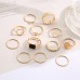 Cross Border New Open Multi Joint Ring Set 22 Piece Love Ring Set Female Design Sense Small Butterfly Ring