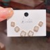 2023 New Product One Card Three Pair Set 925 Silver Needle Micro Inlay Temperament Zircon Four Leaf Grass Ear Studs 6-Piece Set Ear Studs Earrings