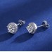 Tiktok Live TV Hot Sale Fashion Mousang Diamond Round Bag Ear Studs Earrings Female Accessories Silver Plated Earrings Women