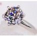 JZ017 Six Claw Simulated Women's Diamond Ring With 50 Points White Gold Wedding 1 Carat 2 Carat 3 Carat Zircon Ring