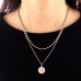 New European And American Women's Hip Hop Double Layer Layered Titanium Steel Geometric Necklace Design Sense Jewelry Trend INS Necklace For Women