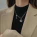 New European And American Women's Hip Hop Double Layer Layered Titanium Steel Geometric Necklace Design Sense Jewelry Trend INS Necklace For Women