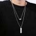 New European And American Women's Hip Hop Double Layer Layered Titanium Steel Geometric Necklace Design Sense Jewelry Trend INS Necklace For Women