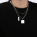 New European And American Women's Hip Hop Double Layer Layered Titanium Steel Geometric Necklace Design Sense Jewelry Trend INS Necklace For Women