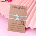 Cross Border New Product Popular Butterfly Bracelet Good Friends Alloy Wax Thread Braided Bracelet Friendship Card Bracelet Set