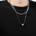 New European And American Women's Hip Hop Double Layer Layered Titanium Steel Geometric Necklace Design Sense Jewelry Trend INS Necklace For Women